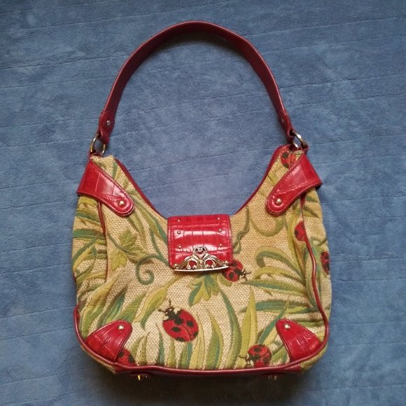 MC Marc Chantal Ladybug Tapestry Satchel - Picture 1 of 7